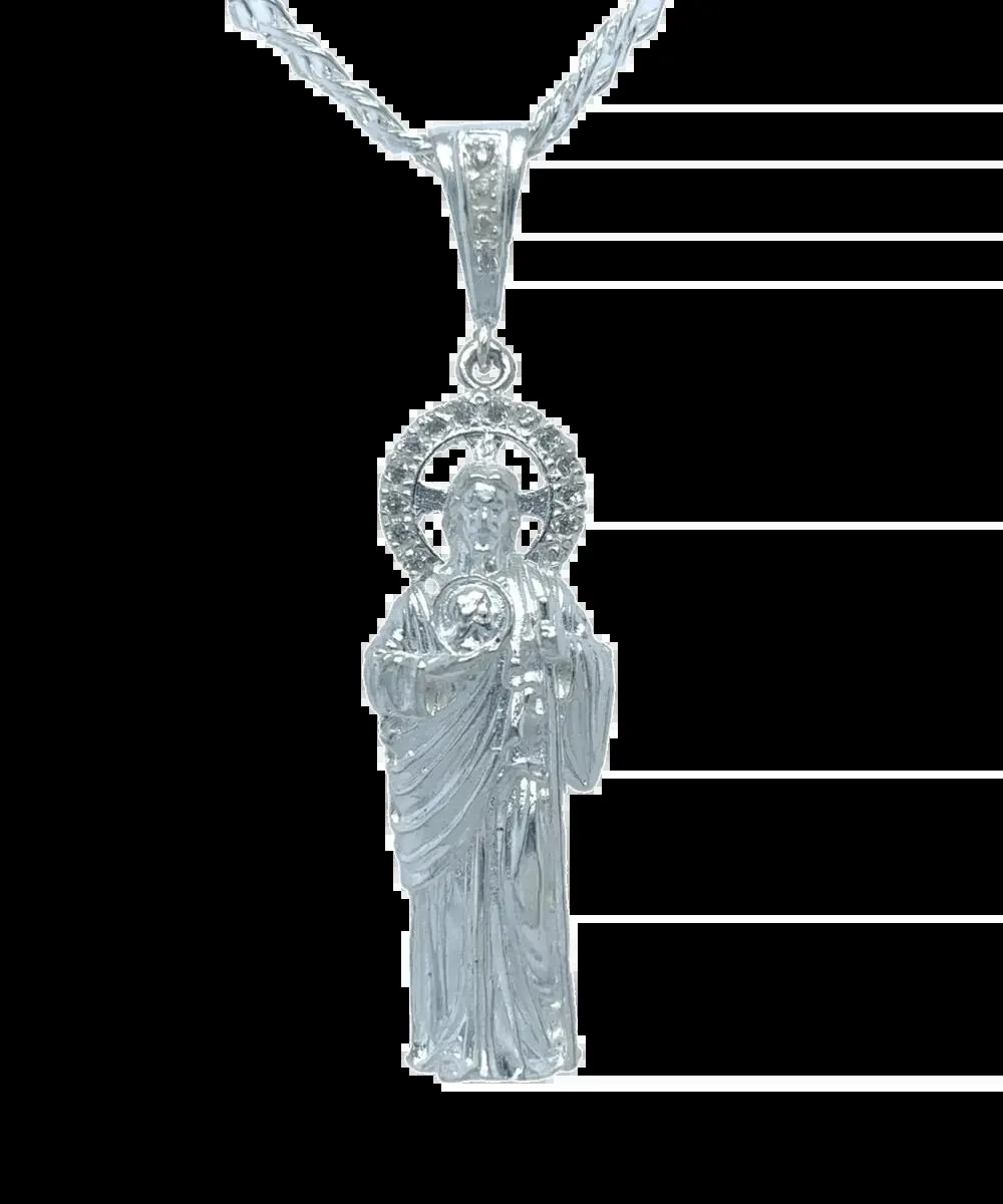 Dije San Judas Blanco Plata