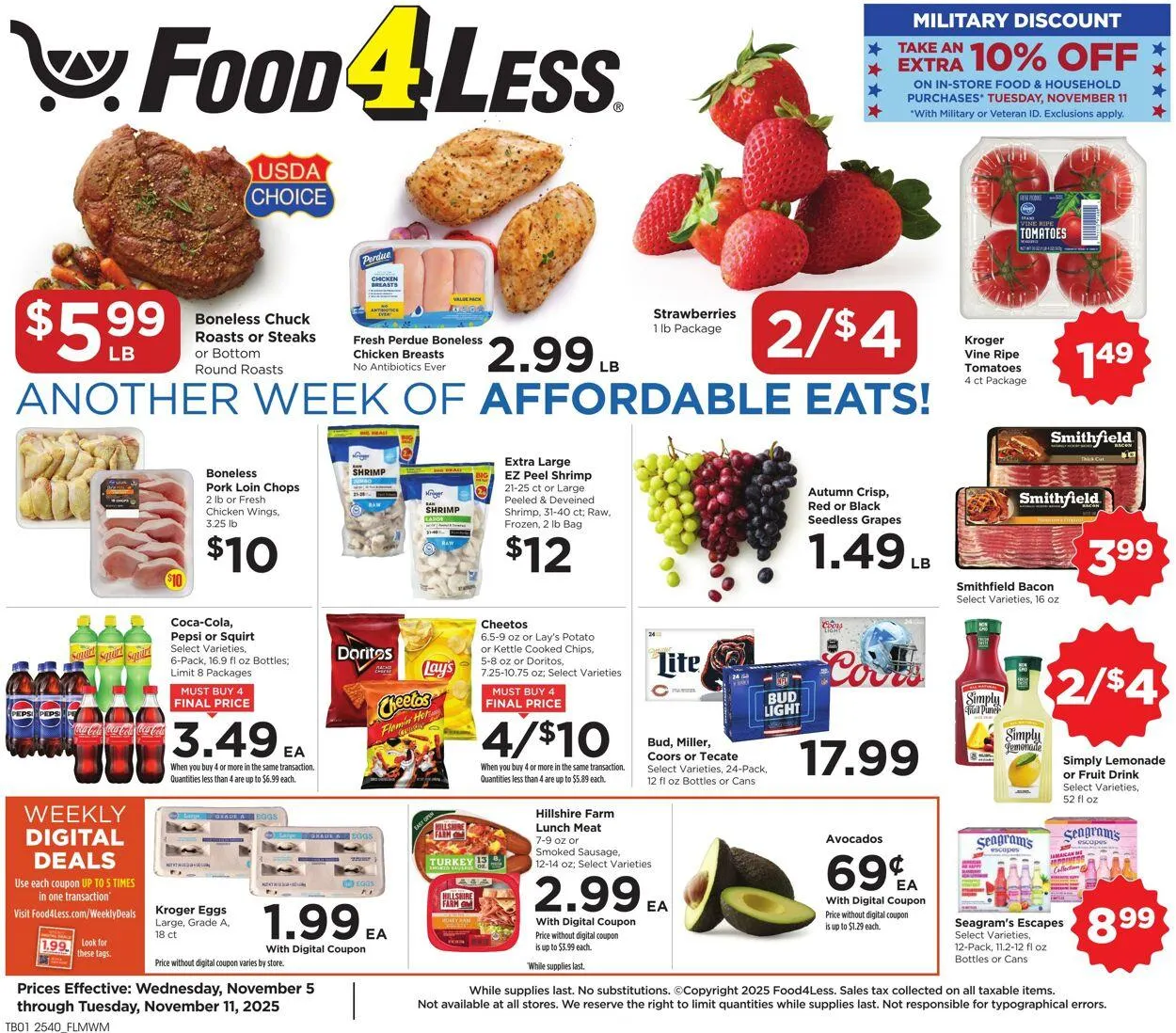Catálogo de Food 4 Less Current weekly ad 5 de noviembre al 11 de noviembre 2025 - Página 1