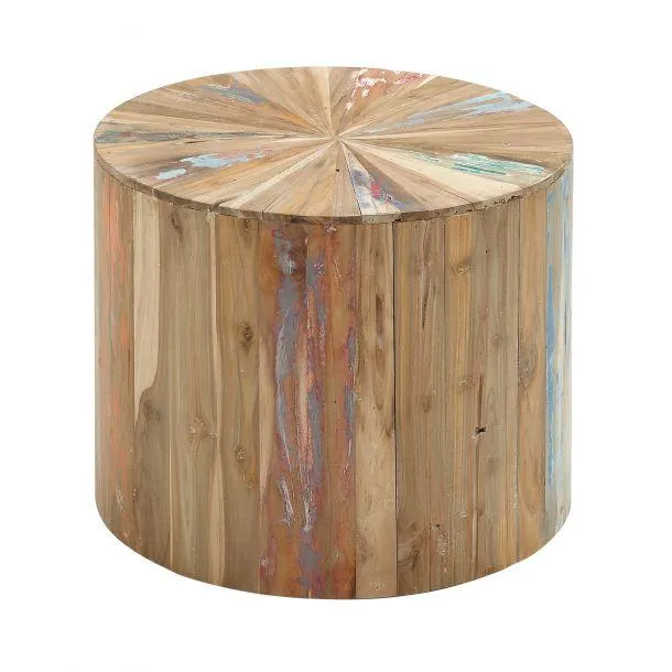 Rustic 18" Round Wood End Accent Table by Marisol + Daisy - Brown