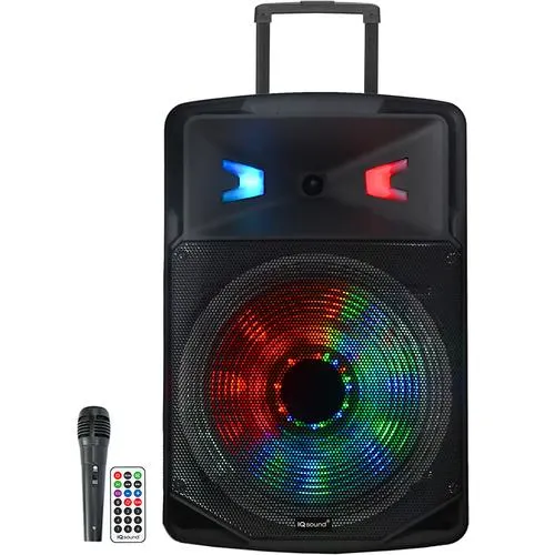 15" Professional Portable Bluetooth Speaker with Microphone and Remote