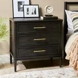 Better Homes & Gardens Oaklee 3 Drawer Nightstand with USB, Charcoal