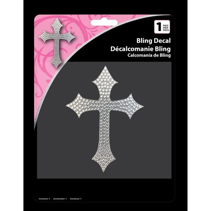 Chroma Graphics Silver Cross Bling Decal