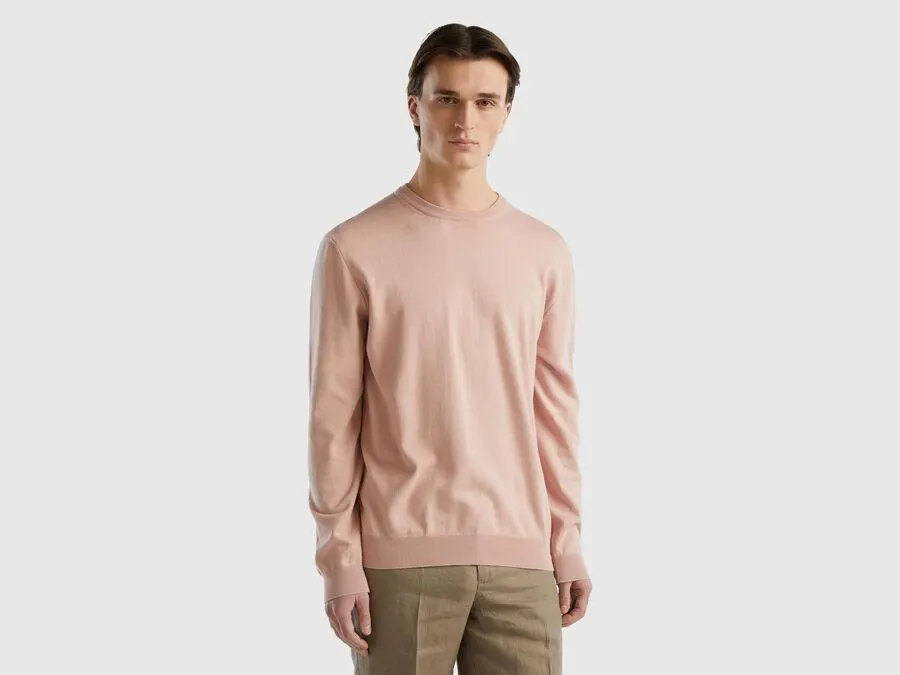 Jersey de cuello redondo de 100% algodón