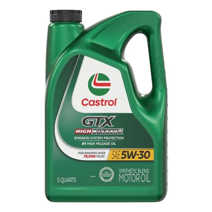 Castrol GTX High Mileage Synthetic Blend Engine Oil 5W-30 5 Quart
