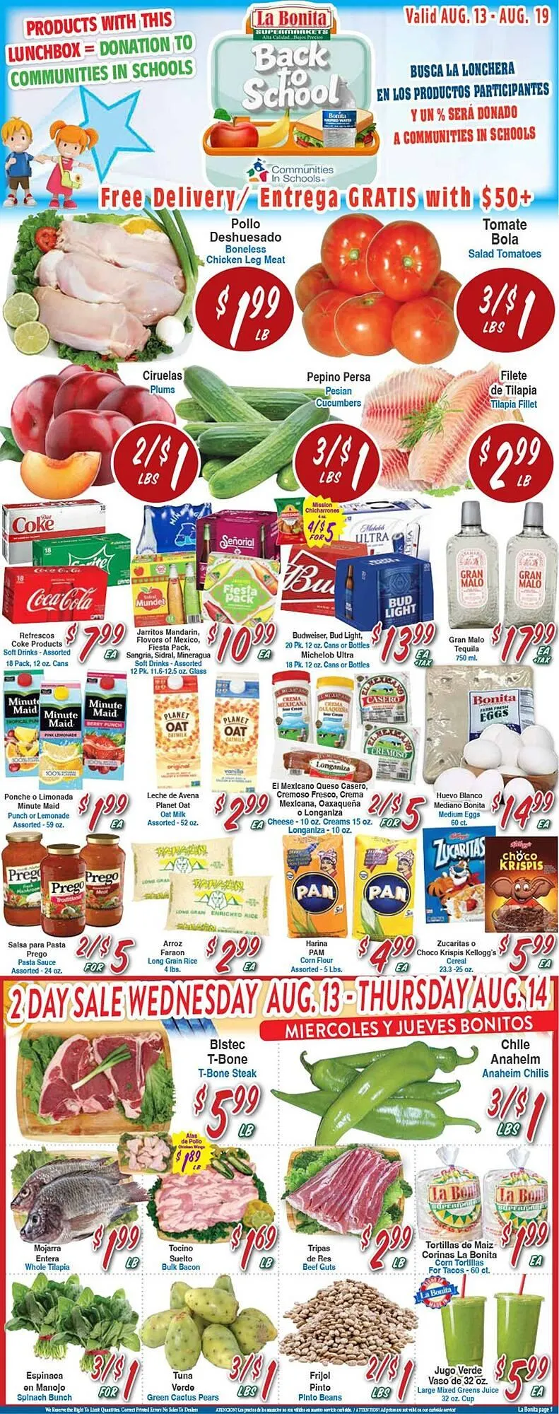Weekly ad La Bonita Supermarkets Weekly Ad from August 13 to August 19 2025 - Page 1