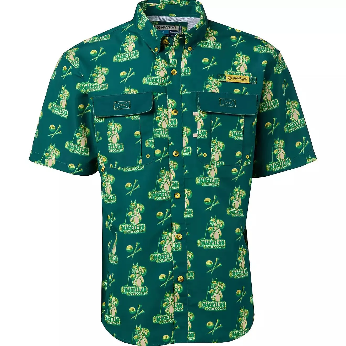 Magellan Outdoors Men's Laguna Madre Squirrel Golf Pro Fishing Shirt
