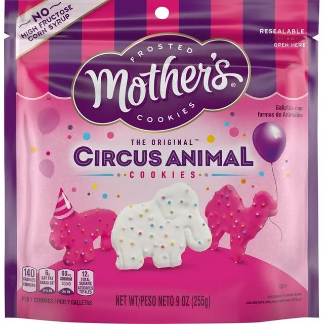 Mother's Circus Frosted Animal Cookies 9 Ounce Bag