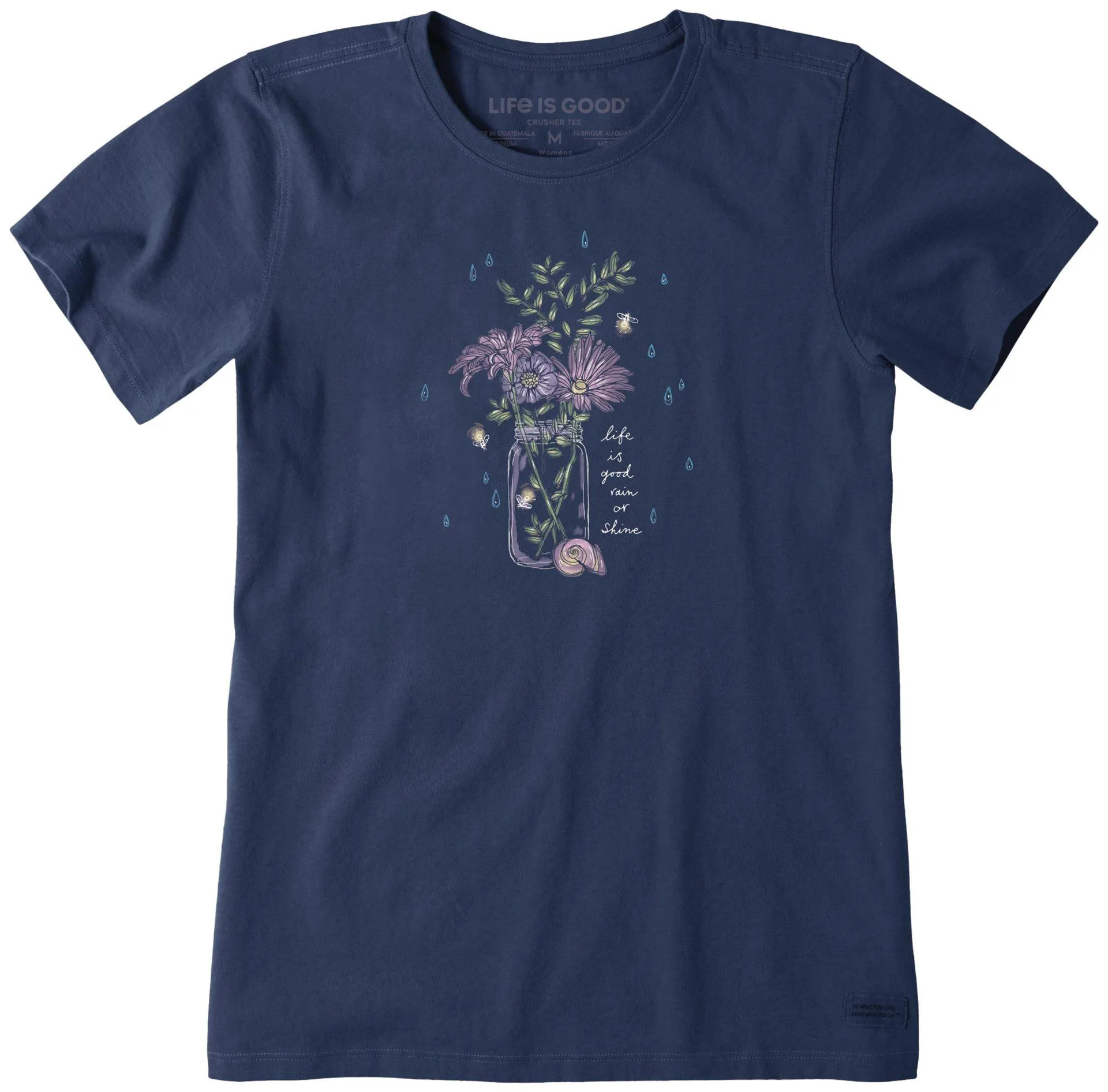 Life Is Good Womens Rain Or Shine Crew Neck T-Shirt