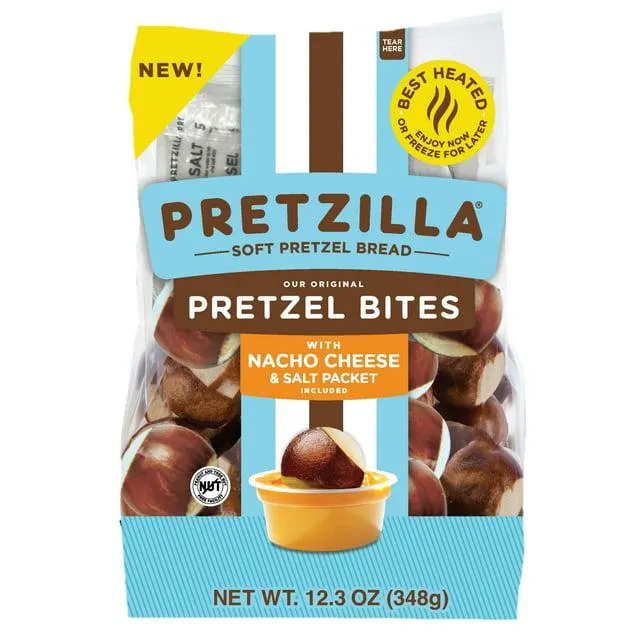 Pretzilla Soft Pretzel Bread Bites with Nacho Cheese Cup and Salt Packet, 12.3 oz