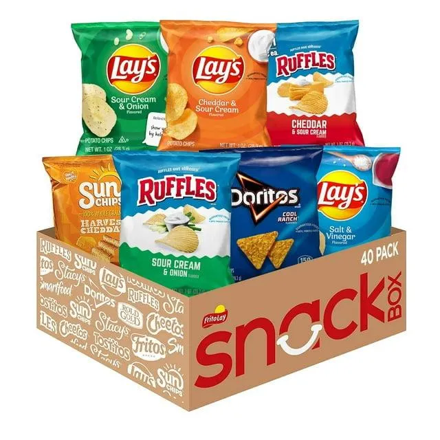 Frito-Lay Tangy Favorites Mix, Variety Pack Snack Chips, 1 oz Bags, 40 Count Multipack