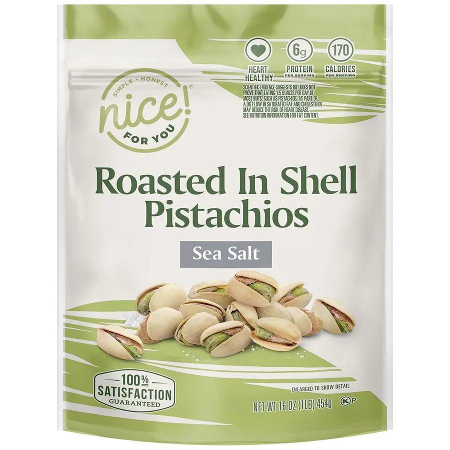 Nice! Roasted In Shell Pistachios Sea Salt, 16.0 oz
