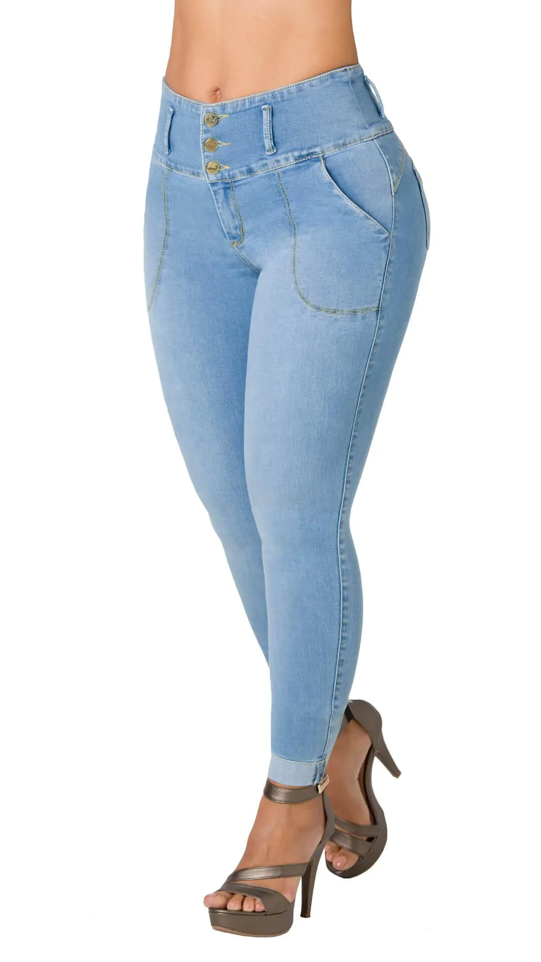Jeans levanta cola tobillero Area7 40612PAT-B