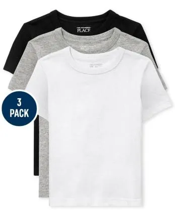 Paquete de 3 camisetas básicas con capas para bebés y niños pequeños - multi clr