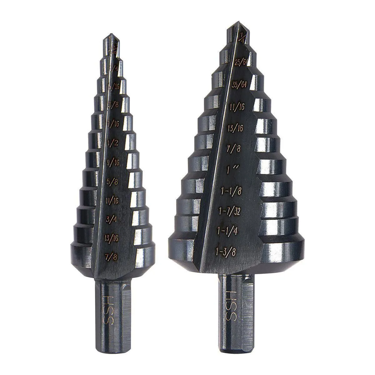 3/16 in. – 1-3/8 in. #4 Black Oxide Step Drill Bit (12-Steps) and #5 (11-Steps)