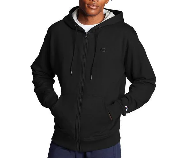 Mens Powerblend Full Zipper Long Sleeve Hoodie