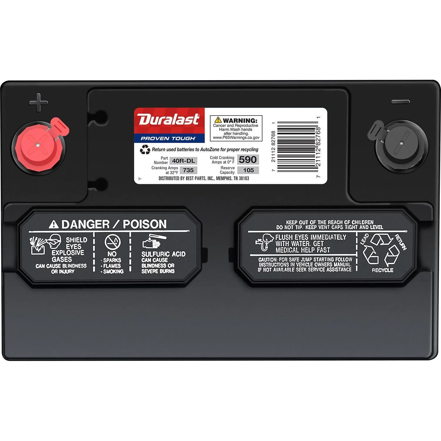 Duralast Group Size 40R Battery 40R-DL