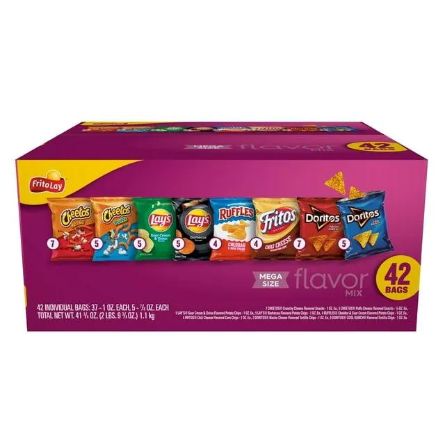 Frito-Lay Flavor Mix Variety Pack Snack Chips, 42 Count Multipack