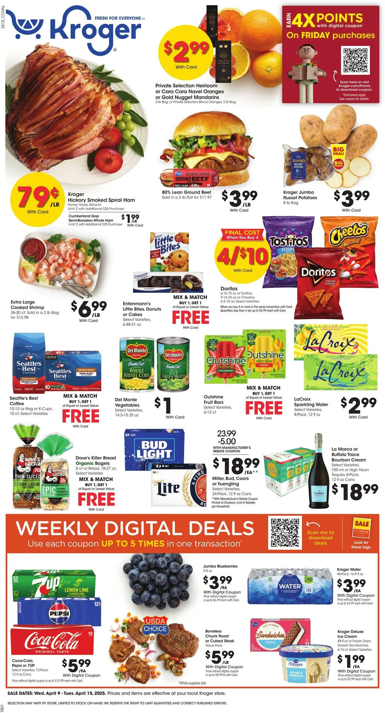 Catálogo de Kroger Current weekly ad 9 de abril al 15 de abril 2025 - Página 1