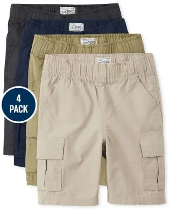 Pantalones cortos tipo cargo de uniforme para niños, paquete de 4 - multi clr