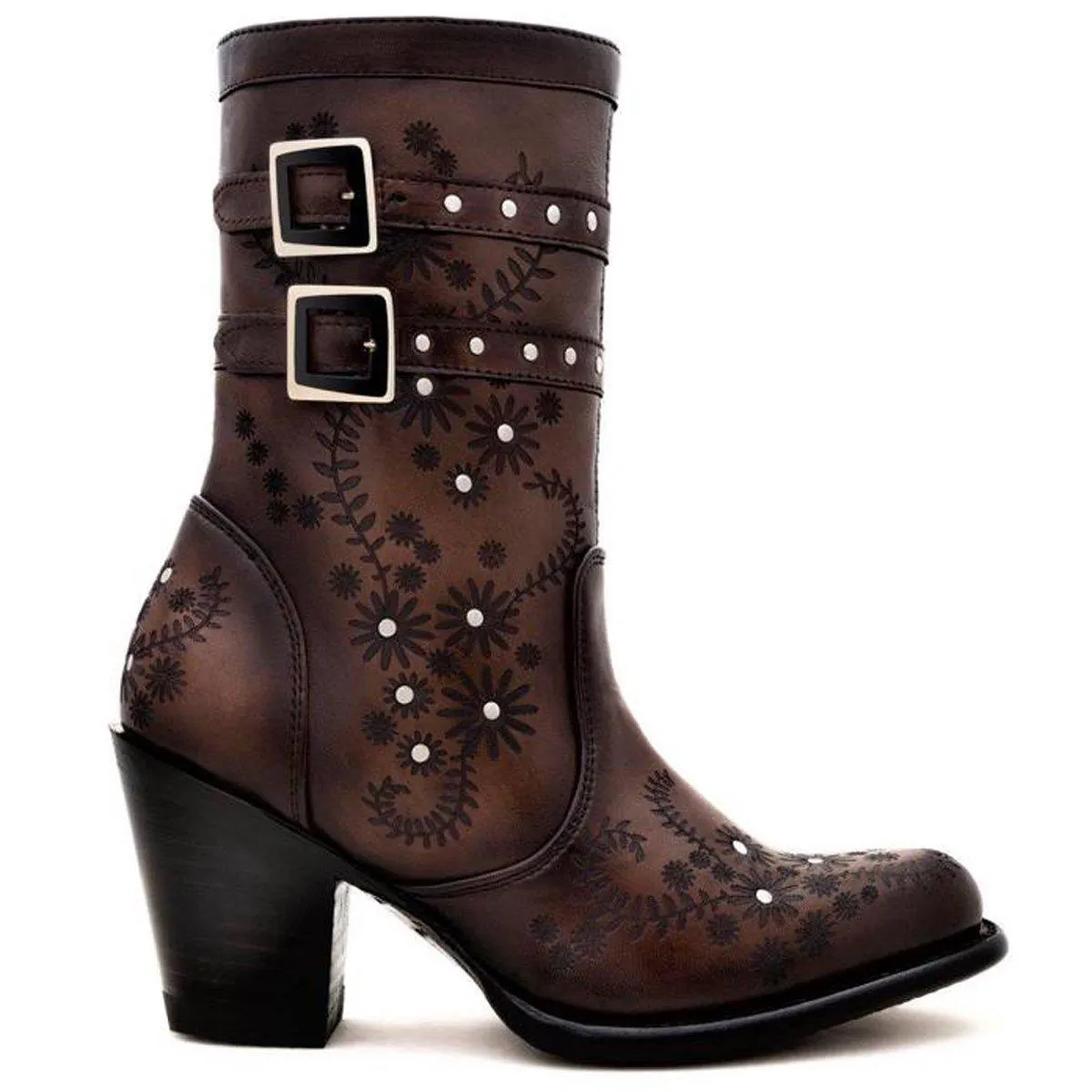 Botines de Cuero para Dama Modelo Valentina en Choco