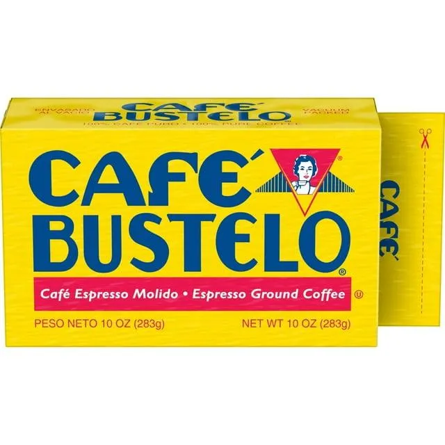 Cafe Bustelo, Espresso Style Dark Roast Ground Coffee, Vacuum Packed 10 oz Brick