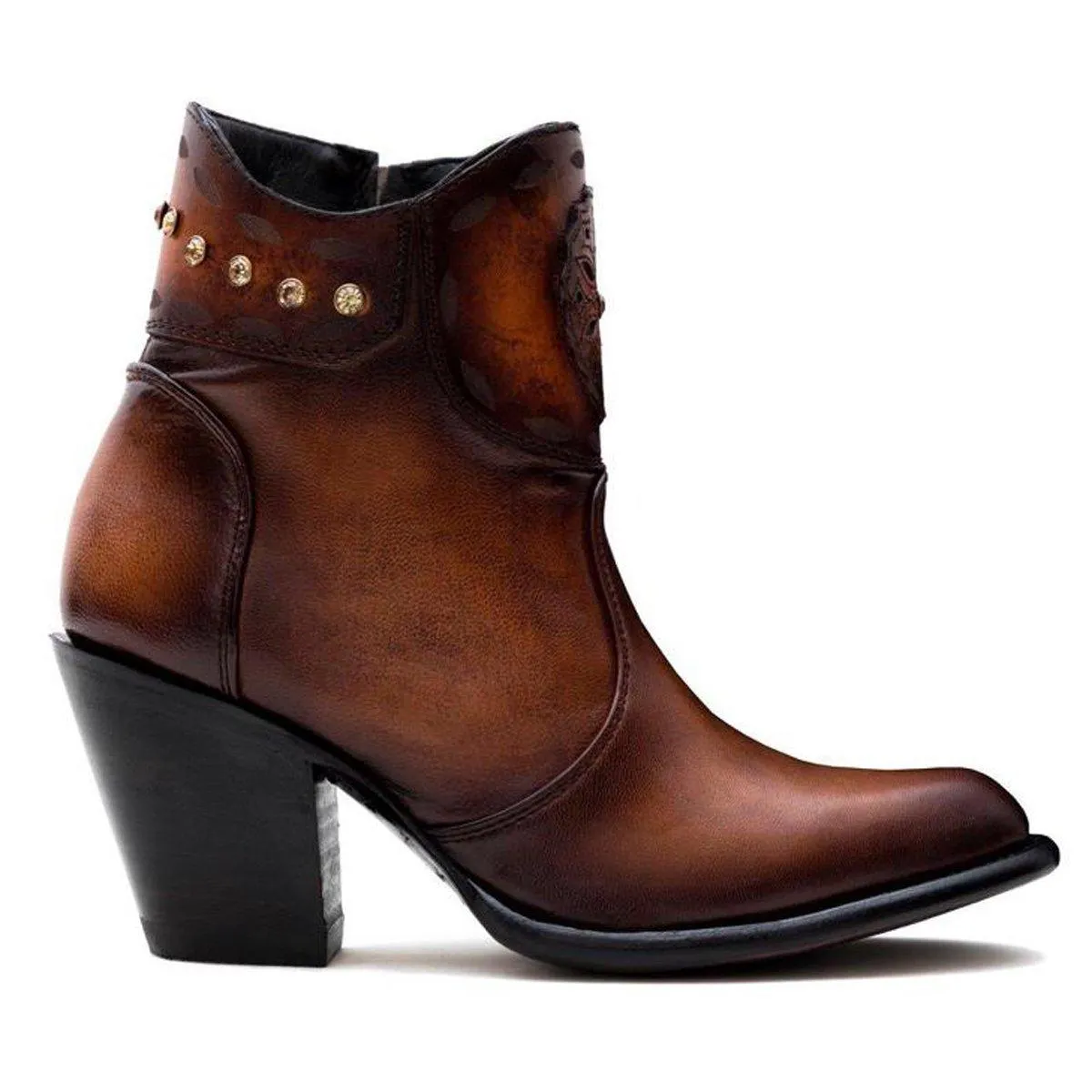 Botines de Cuero para Dama Model Sofia en Miel LAB-3698351