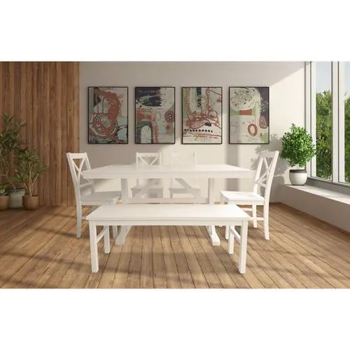 - Athens 6-Piece Dining Set in White
