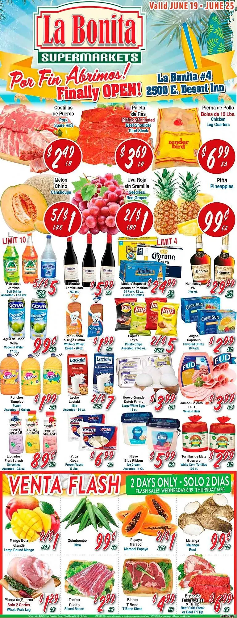 Catálogo de La Bonita Supermarkets Weekly Ad 19 de junio al 25 de junio 2024 - Página 1