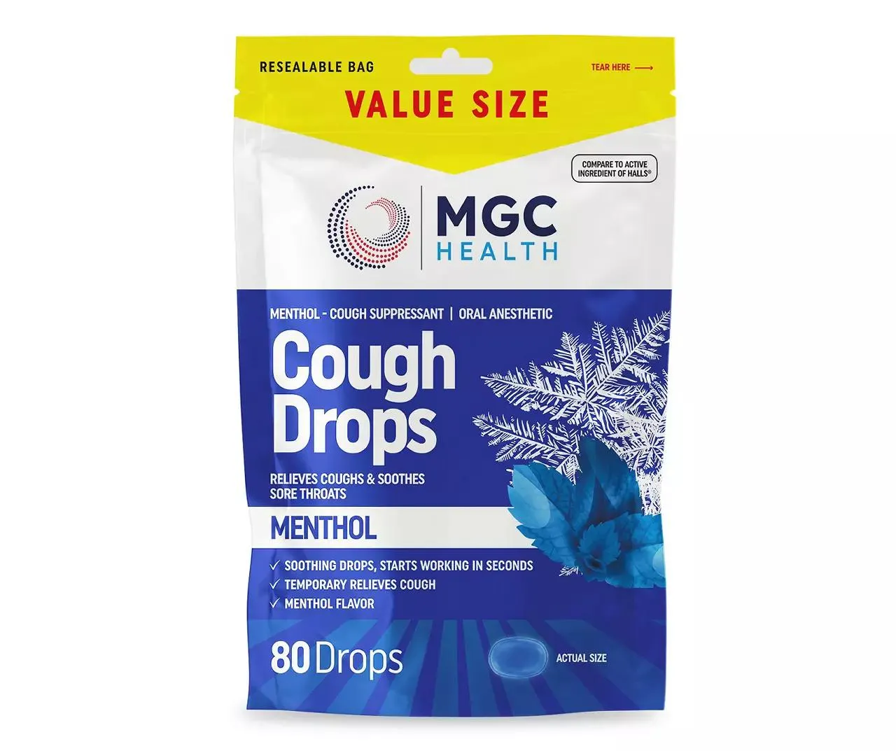 Menthol Cough Drops, 80-Count