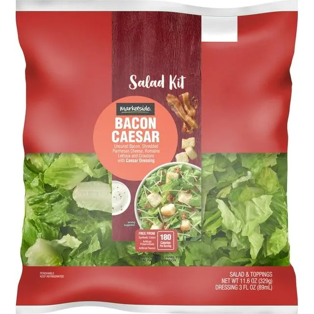 Marketside Bacon Caesar Salad Kit, 11.6 oz Bag, Fresh