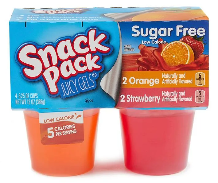 Strawberry and Orange Suger-Free Jello, 4-Pack