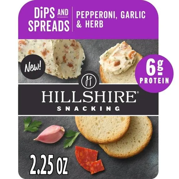Hillshire Snacking Pepperoni, Garlic & Herb Cheese Spreads, 2.25 oz