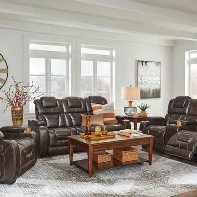 Sofá reclinable eléctrico de cuero Titanium Elite y sofá de dos plazas