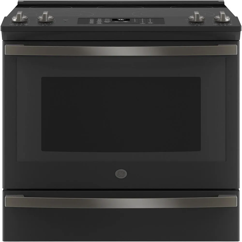 GE Appliances JS760FPDS 30" 5.3 cu.ft. Black Slate Slide-In Electric Range with 5 Burners and Air Fryer