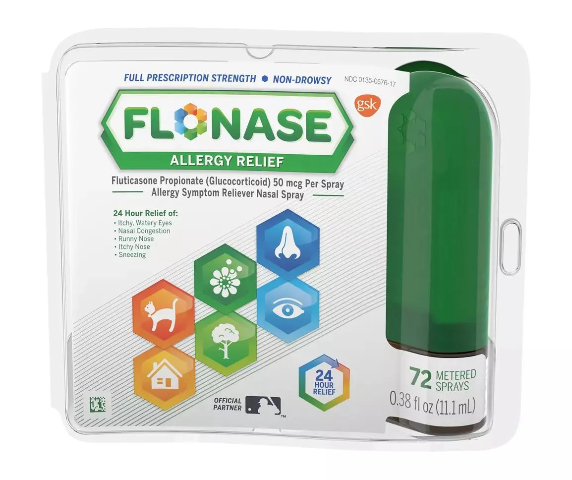 Flonase Allergy Relief Nasal Spray, 24 Hour Non Drowsy Allergy Medicine, Metered Nasal Spray - 72 Sprays