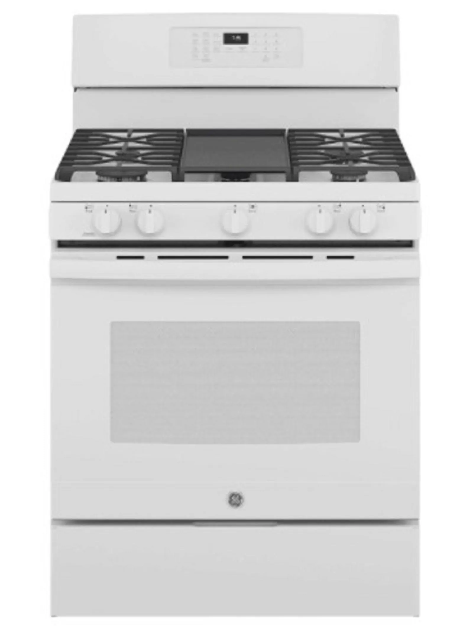 GE Appliances JGB735DPWW 30" 5.0 cu.ft. White Gas Range with 5 Burners and Air Fryer
