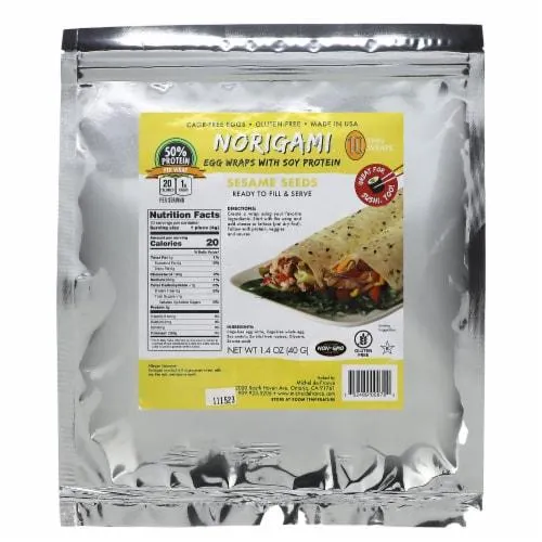 Norigami Gluten-Free Sesame Seeds Soy Wraps