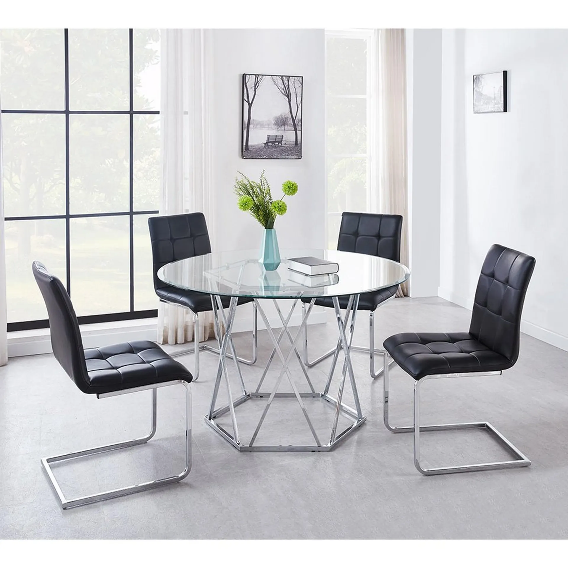 Juego de comedor Escondido de 5 piezas - Negro