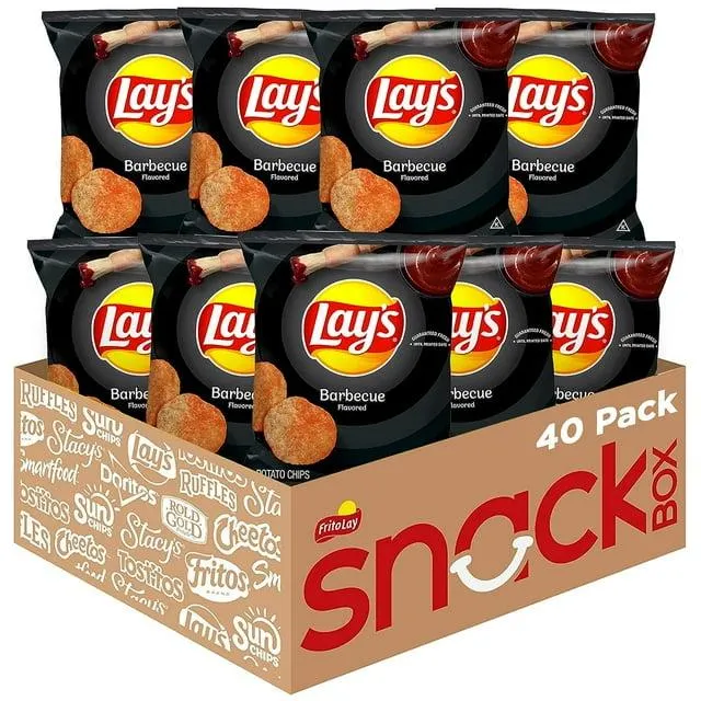 Lay's Potato Chips Barbecue Flavored Snack Chips, 1 oz Bags, 40 Count Multipack