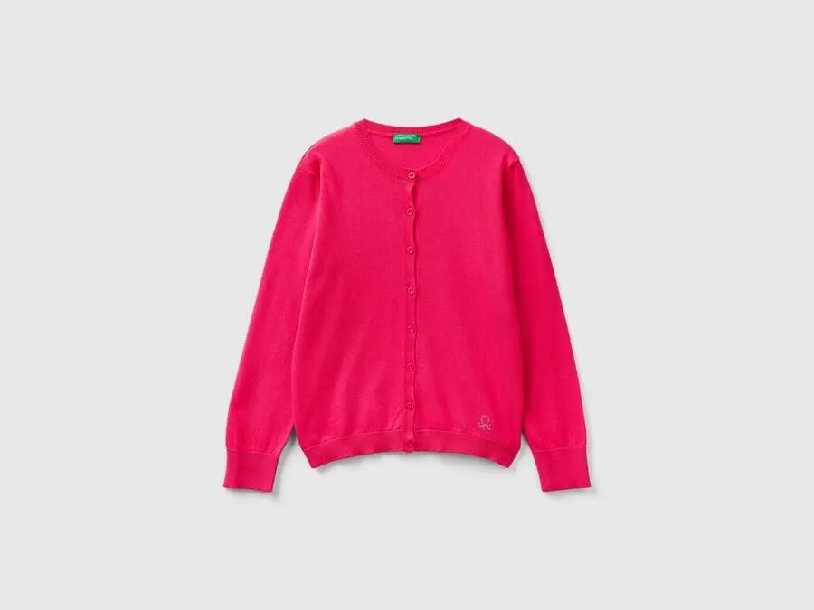 Cárdigan de cuello redondo de algodón mixto