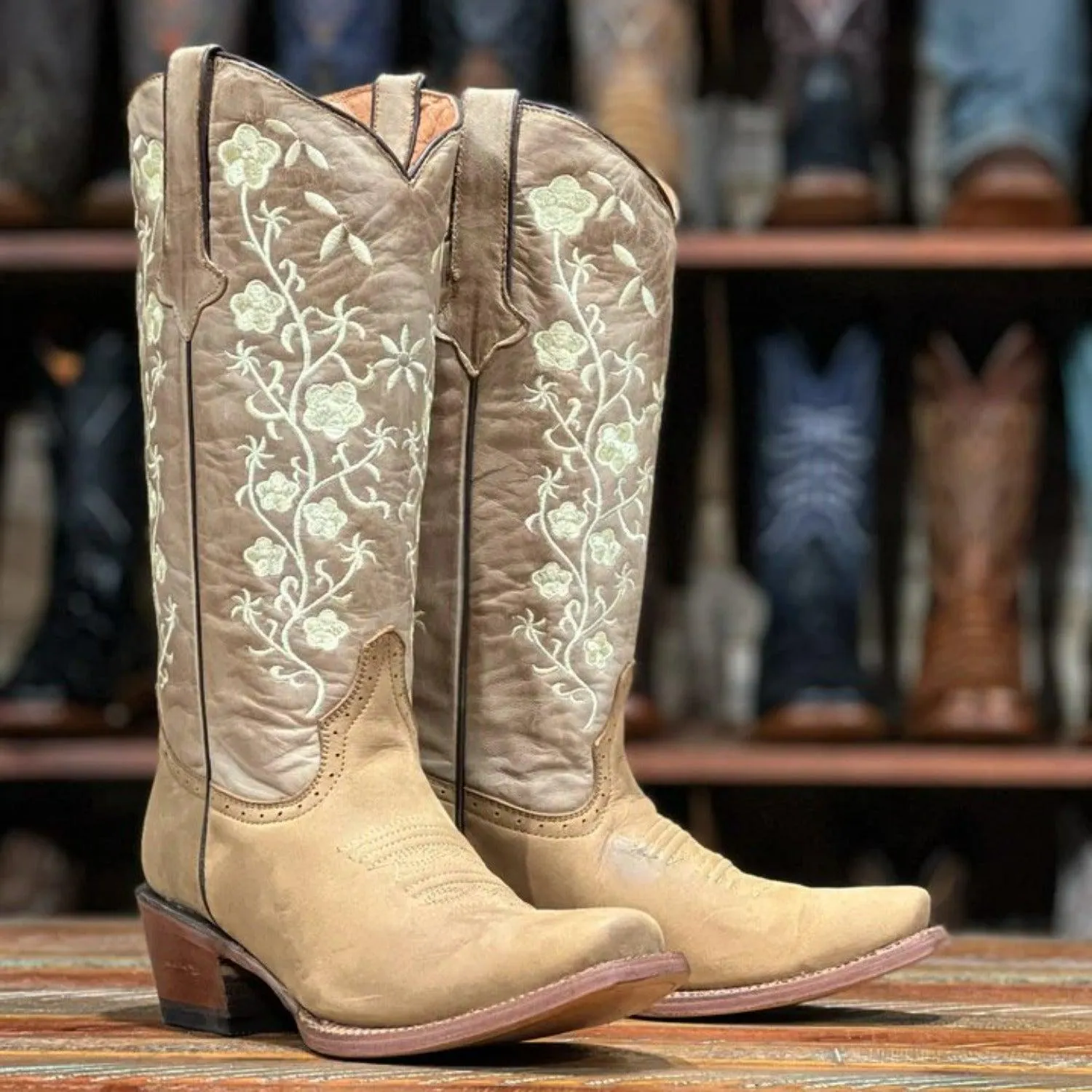 Tanner Mark Women's Turin Square Toe Leather Boots Crazy Brown