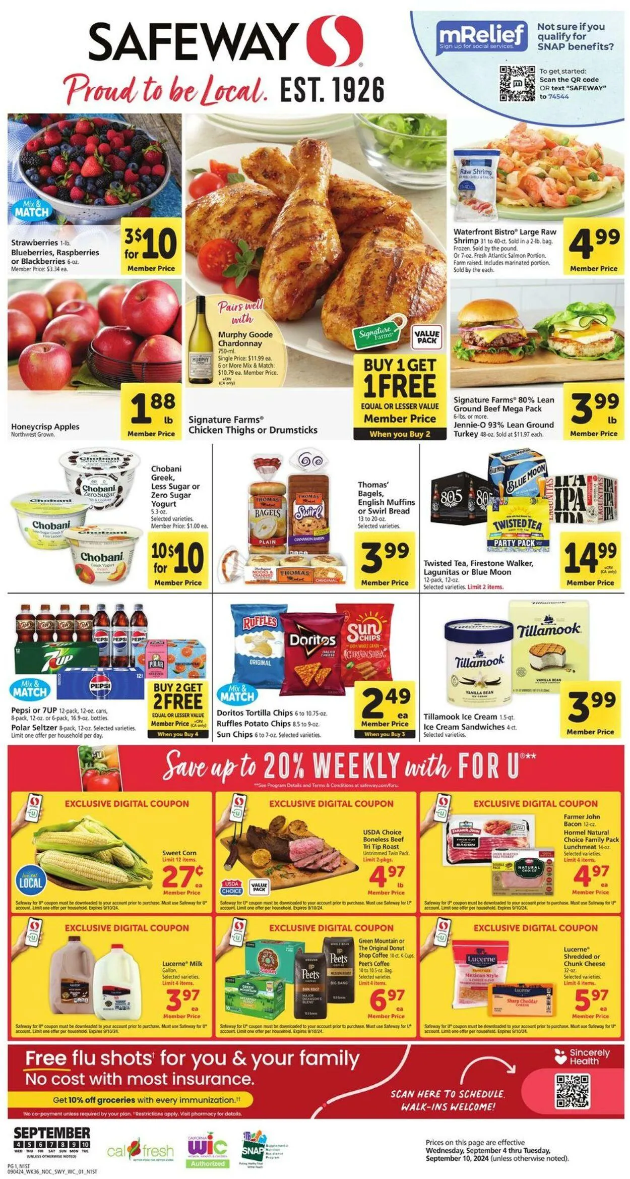Catálogo de Safeway Current weekly ad 4 de septiembre al 10 de septiembre 2024 - Página 1