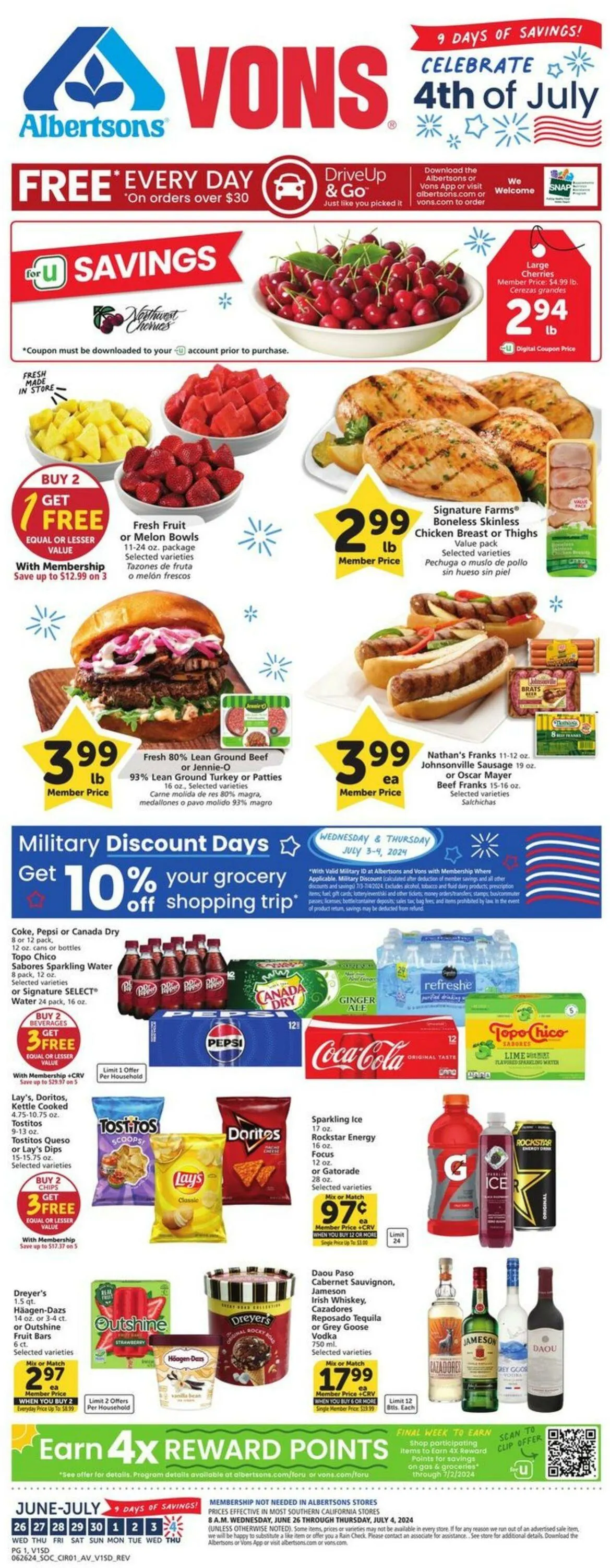 Catálogo de Vons Current weekly ad 26 de junio al 4 de julio 2024 - Página 1