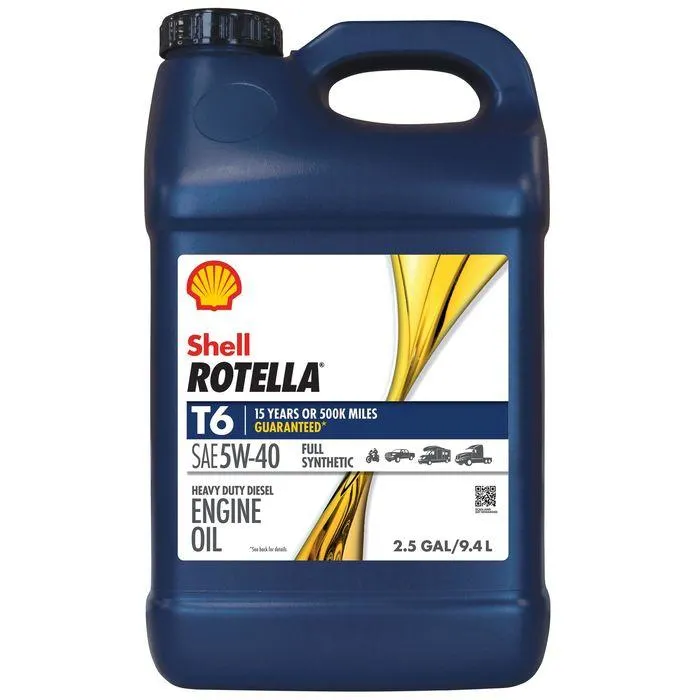 Shell ROTELLA T6 Diesel Full Synthetic Engine Oil 5W-40 10 Quart