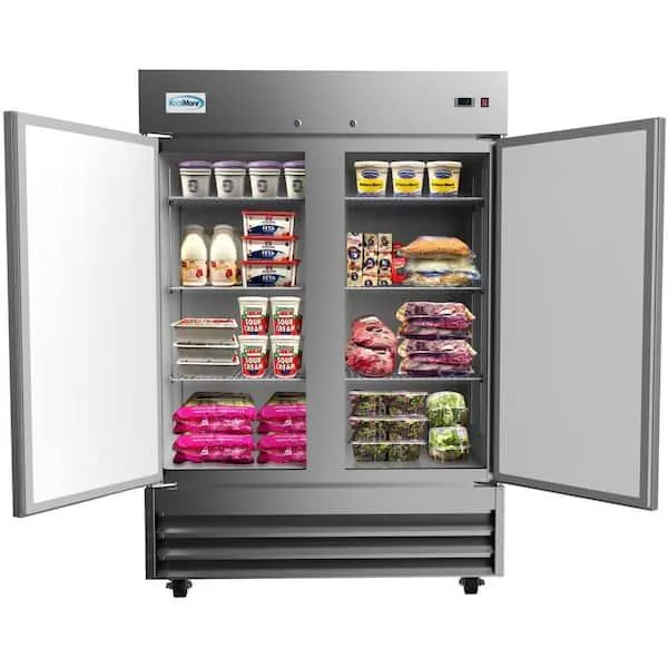 47 cu. ft. Commercial 2 Solid Door Reach In Refrigerator in Stainless Steel