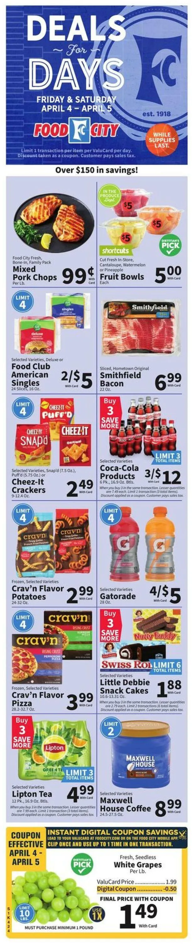 Catálogo de Food City Current weekly ad 2 de abril al 8 de abril 2025 - Página 1