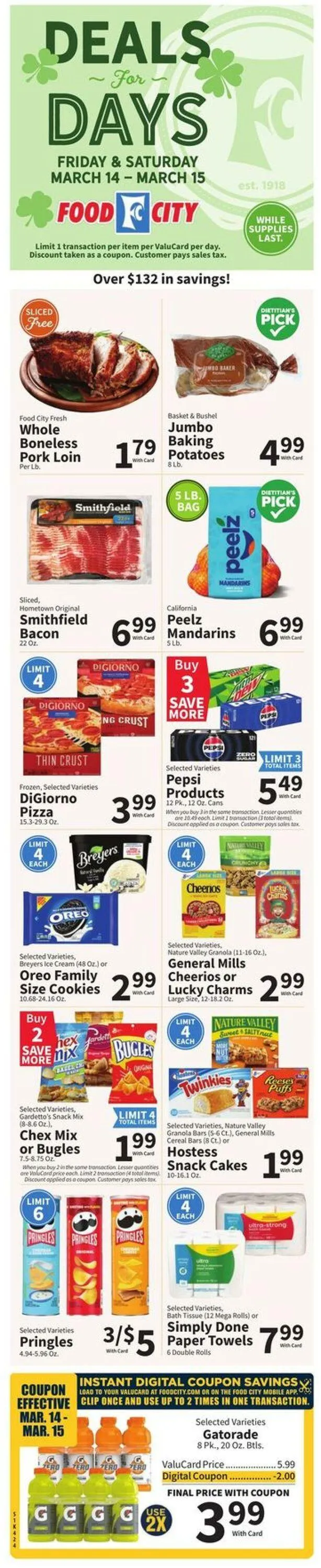 Catálogo de Food City Current weekly ad 12 de marzo al 18 de marzo 2025 - Página 1