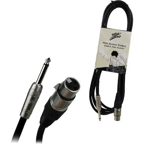 25 Ft 3 Pin XLR Female to 1/4" Male Mono Pro Audio Cable