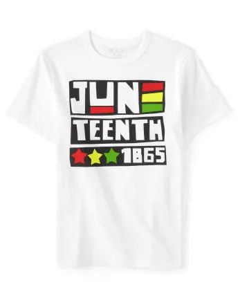 Camiseta gráfica unisex para niños a juego con la familia Juneteenth - white