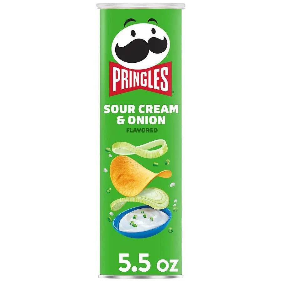 Pringles Potato Crisps Chips Sour Cream and Onion, 5.5 oz